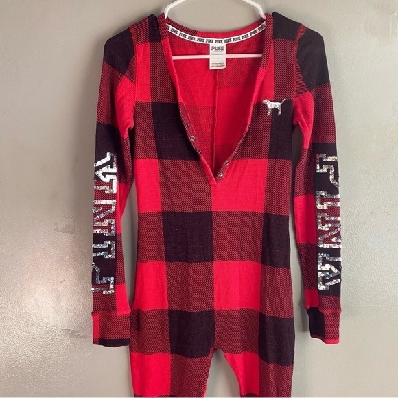 Plaid sequin PINK Victoria secret Buffalo Plaid onesies - Picture 3 of 6